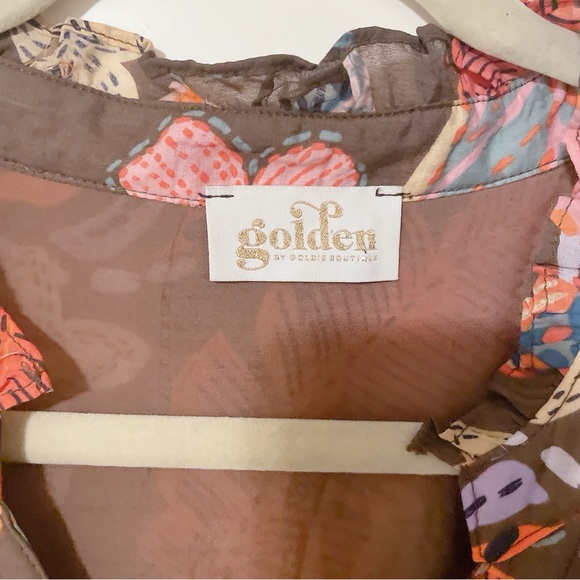 Golden Boutique Floral Button Down Puff Sleeve Blouse Size 3X - Picture 6 of 11